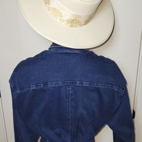 Free People Amber Button-Up Denim Mini Dress Size 2 Western Utility Chic - Picture 12 of 12